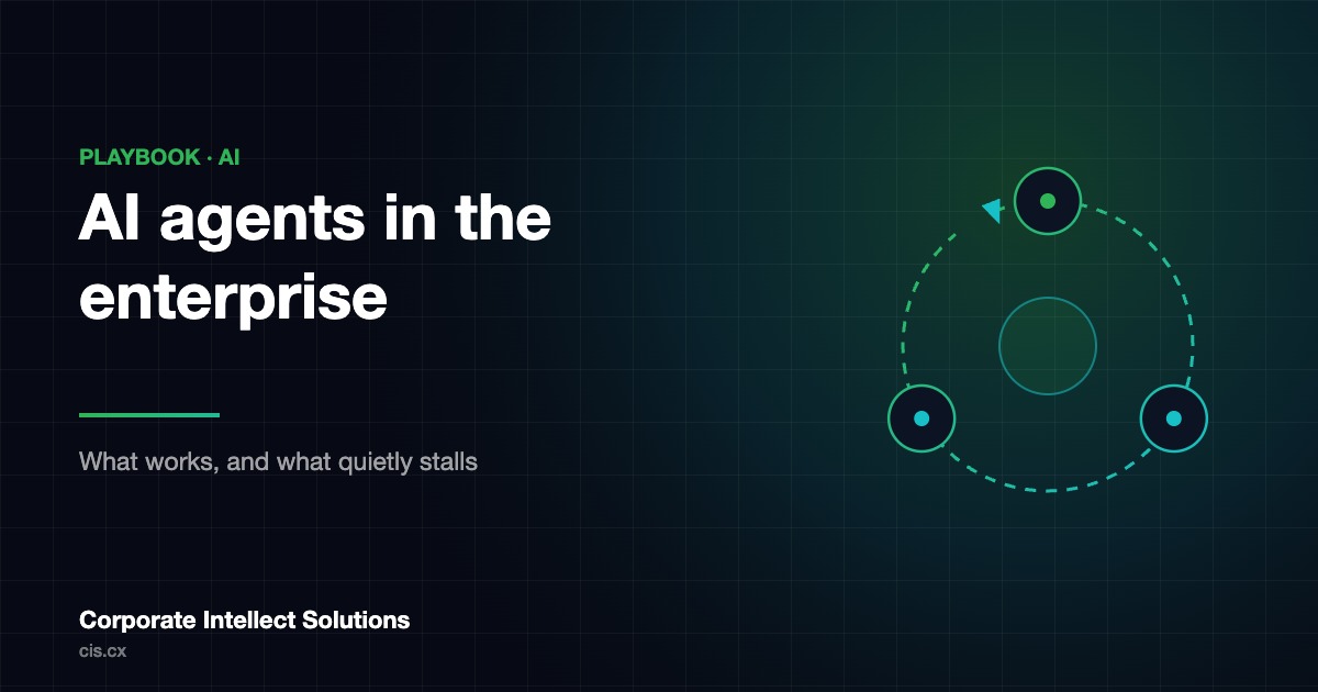 AI agents in the enterprise — what works, and what quietly stalls
